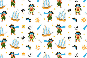 Avocado Pirate. Pattern