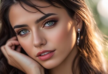 A Portrait Of Breathtakingly Gorgeous, Exotic, Beautiful Woman.
