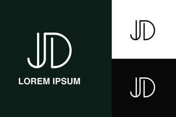JD, DJ, J, D, Abstract Letters Logo monogram