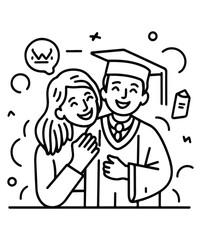 Mother  son vector silhouette