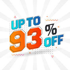 Sale of advertising campaign up to 93 Percent off promotional design.