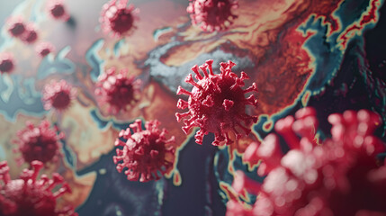 3d illustration China corona virus Spreads in Asia, generative ai