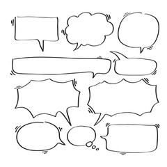 Collection of hand drawn speech bubble7