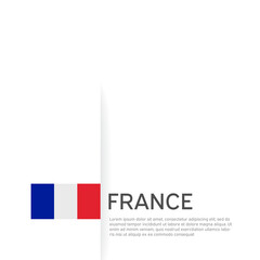 France flag background. State patriotic french banner, cover. Document template with france flag on white background. National poster. Business booklet. Vector illustration, simple laconic design
