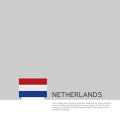 Netherlands flag background. State patriotic holland banner, cover. Document template with dutch flag on white background. National netherlands poster. Dutch business booklet. Vector illustration