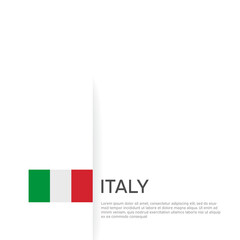 Italy flag background. State patriotic italian banner, cover. Document template with Italy flag on white background. National poster. Business booklet. Vector illustration, simple design