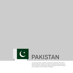 Pakistan flag background. State patriotic pakistani banner, cover. Document template with pakistan flag on white background. National poster. Business booklet. Vector illustration, simple design