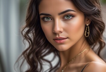 Fototapeta premium A Portrait Of Breathtakingly Gorgeous, Exotic, Beautiful Woman. 