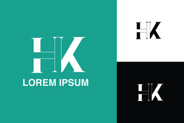 HK, KH,H , K, Abstract Letters Logo monogram	
