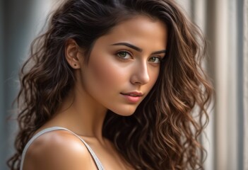 Naklejka premium A Portrait Of Breathtakingly Gorgeous, Exotic, Beautiful Woman. 