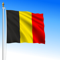 Kingdom of Belgium official waving flag, European Union, vector illustration