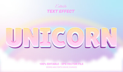 unicorn editable text effect - obrazy, fototapety, plakaty