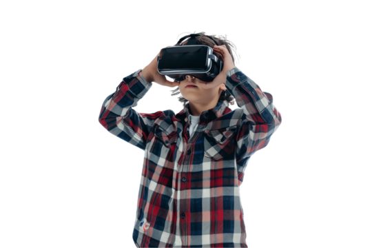 person with virtual goggless