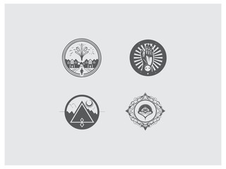 premium community and non-profit set logo design vector, vector and illustration,