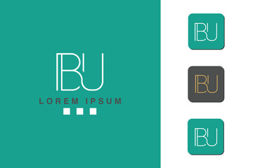 BU, UB, B, U, Abstract Letters Logo Monogram	
