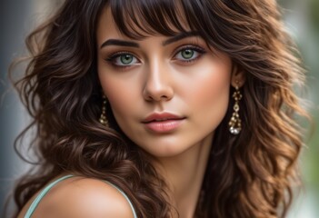 Naklejka premium A Portrait Of Breathtakingly Gorgeous, Exotic, Beautiful Woman. 