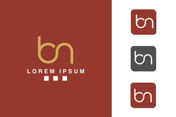 Alphabet Letters BN, NB, Initials Logo Monogram