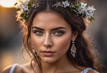 A Portrait Of Breathtakingly Gorgeous, Exotic, Beautiful Woman.
