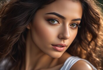 Fototapeta premium A Portrait Of Breathtakingly Gorgeous, Exotic, Beautiful Woman. 