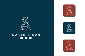 SA, AS, A, S, Abstract Letters Logo Monogram
