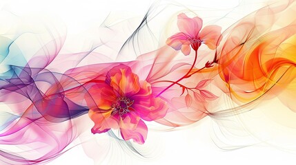 Fototapeta na wymiar abstract colorful flower on a white background