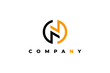 logo circle letter n modern abstract minimal