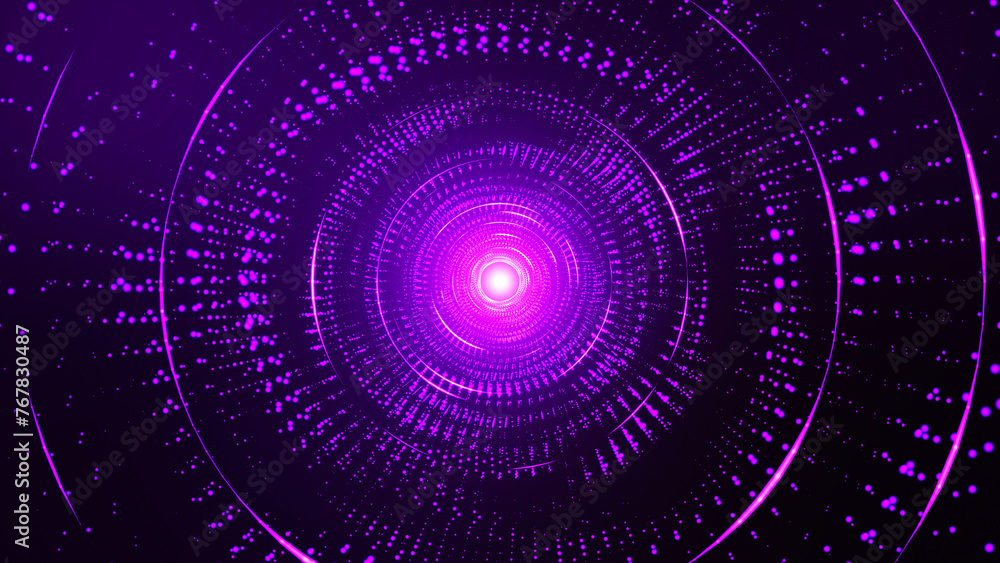 Poster abstract digital background. big data visualization. circular rotations of fantasy circle of colorfu