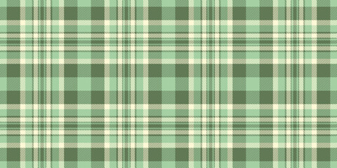 Tradition seamless textile texture, fold background fabric tartan. Softness check pattern vector plaid in green and light colors.