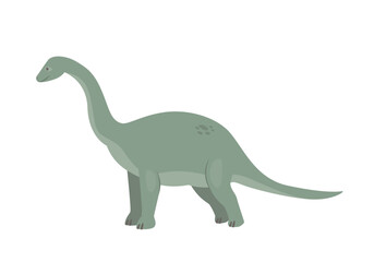 Brontosaurus dinosaur animal. Prehistoric animal, jungle reptiles group, jurassic world evolution cartoon vector illustration