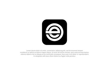 logo letter e circle monogram