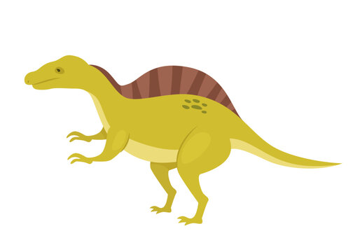 Spinosaurus dinosaur animal. Prehistoric animal, jungle reptiles group, jurassic world evolution cartoon vector illustration
