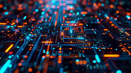 Abstract representation of a circuit cyberspace design, background