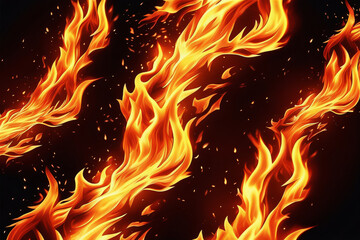 Flammen Inferno als Hintergrund auf schwarz - 767833240