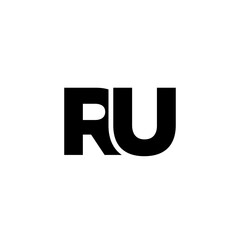 Letter R and U, RU logo design template. Minimal monogram initial based logotype.