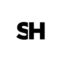 Letter S and H, SH logo design template. Minimal monogram initial based logotype.