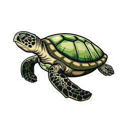 Sea turtle logo. Isolated turtle on white backgroun