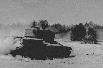 TANK - Armored military vehicle from Second World War period of Soviet construction
