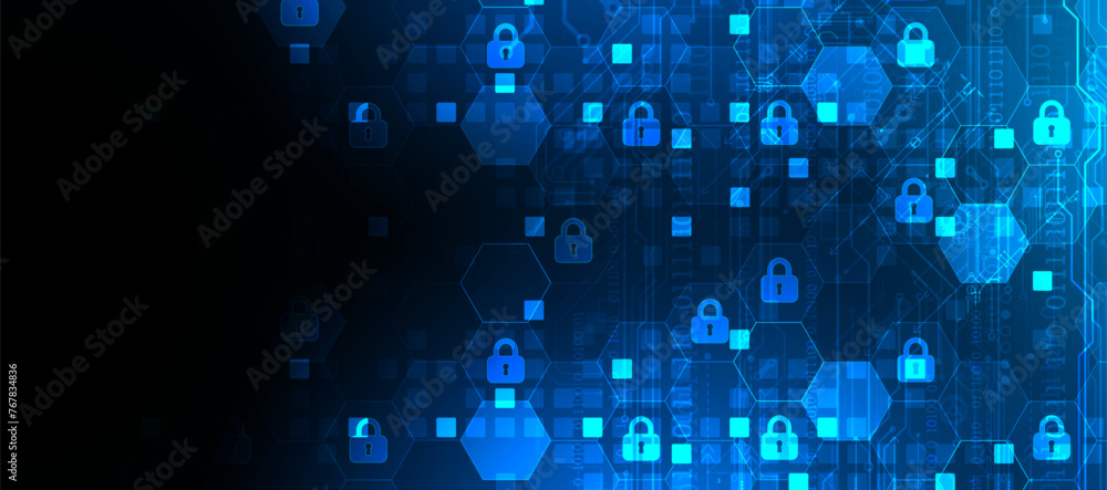 Aufkleber secure digital background. virtual confidential, programming protection. hand drawn vector.