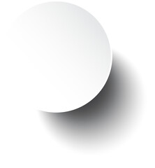 Paper round and shadow realistic tag, sticker, banner