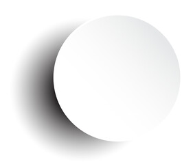 Paper round and shadow realistic tag, sticker, banner