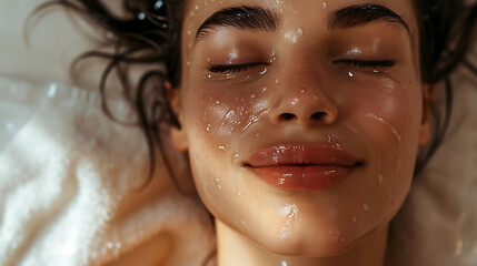 Sharing the joy of radiant skin by documenting moments of a comprehensive facial care routine. Copy Space
