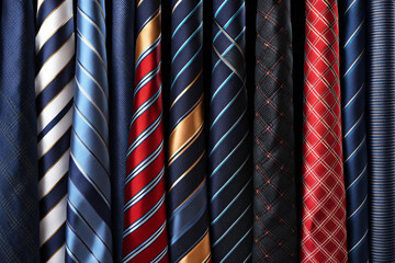 Geschäft für bunte Krawatten mit Regalen - 767836844