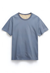 Blank T-shirt in a light blue color mock up isolated on white background