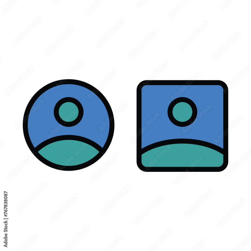 Poster man and woman icon. avatar icon vector illustration in flat style. isolated on white background. sim