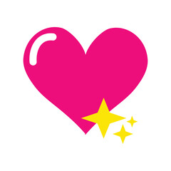 Abstract illustration of simple icon in flat style. Element demographic template with a heart and love theme