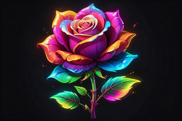 Spectrum Blossom: Neon Rose Illustration for Striking Visuals.

This neon rose is a spectrum blossom, ideal for striking visuals in romantic content, vibrant branding, and artistic projects 