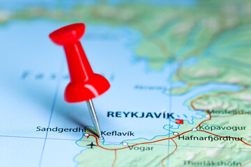Keflavik, Iceland pin on map