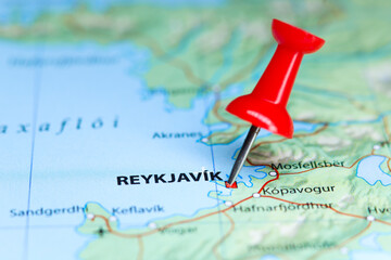 Reykjavik, Iceland pin on map