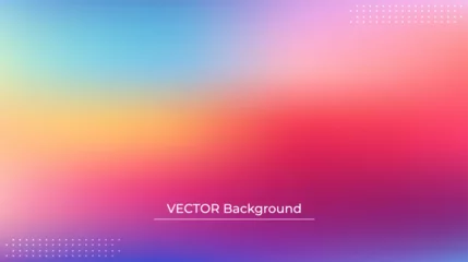 Fotobehang Abstract blurred gradient mesh background in bright rainbow colors. Colorful smooth banner template. Easy editable soft colored vector illustration in EPS10 without transparency. © GraphiStock