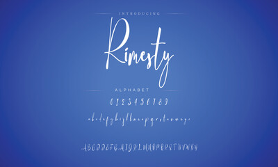 Lettering signature font isolated on background. brus style alphabet. Vector logo letters.